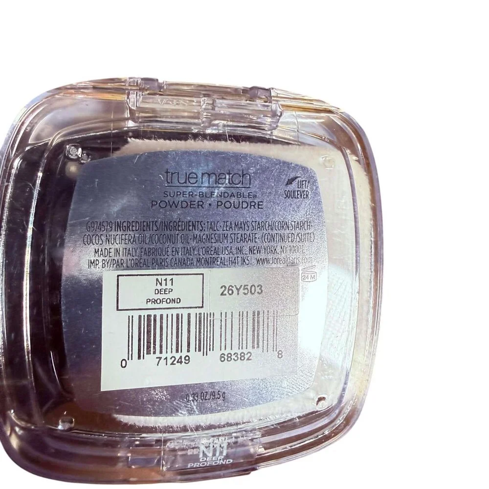 L'Oreal Paris True Match Powder Foundation Makeup, Oil Free, N11 Deep, 0.33 oz